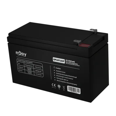 Acumulator nJoy GPL07122F 12V 22.72W/cell, Capacitate 22.72W/cell evaluat la 1,65V/cell@15 min), Tensiune 12V, Tip VRLA - fara mentenanta, Caracteristici: Sigilata complet si fara intretinere, Peste 260 de cicluri la 100% DOD, Utilizare standard 5-8 