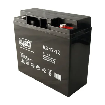 Acumulator VRLA AGM fara intretinere Megabat MB17-12; Capacitate:17Ah; Voltaj: 12V; Terminal: M5; dimensiuni: 181 × 76 × 167mm; greutate: 4.9kg