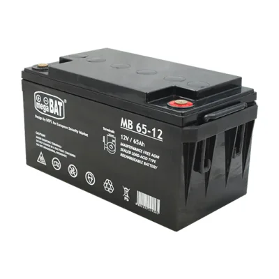 Acumulator VRLA AGM fara intretinere Megabat MB65-12; Capacitate:65Ah; Voltaj: 12V; Terminal: M6; dimensiuni: 350 × 160 × 179mm; greutate: 18.6kg