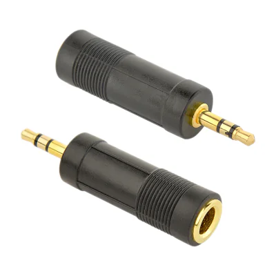 ADAPTOR audio GEMBIRD stereo (1 x 6.35 mm jack M la 1 x 3.5 mm jack T), negru, "A-6.35F-3.5M"