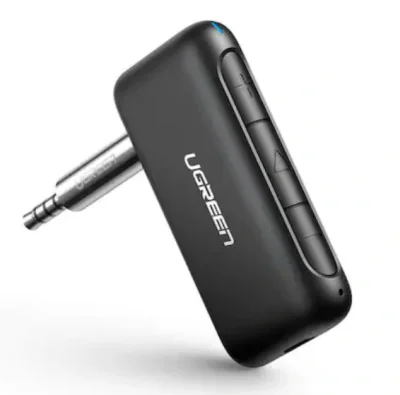 ADAPTOR Bluetooth Jack 3.5 Ugreen, "CM276" acumulator inclus, microfon inclus, convertor audio wireless, versiune bluetooth 5.0, negru "70303" - 6957303873036