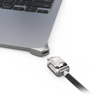 Adaptor de blocare Compulocks Ledge pentru MacBook Air 15" (M2-M4), cu cablu de blocare cu cheie, Silver