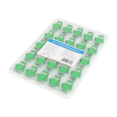 Adaptor fibră optică Lanberg SM SC/APC simplex, capac transparent, 25 buc.