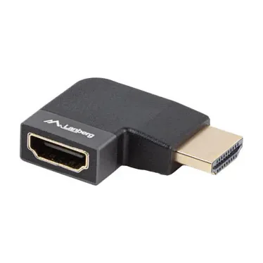 Adaptor HDMI Lanberg HDMI(M)->HDMI(F), unghi spre dreapta, 8K, HDMI 2.1, corp aluminiu argintiu