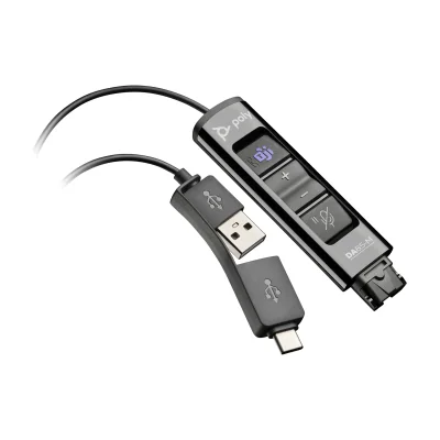 Adaptor HP DA85-M USB la QD, negru, compatibil căști Poly Quick Disconnect, certificare TAA, Black