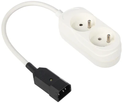 Adaptor IEC320 - 2 prize IEC320/2XGS, max. 250 V