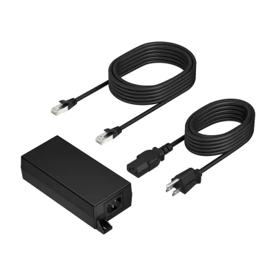 Adaptor PoE HP Poly PoE++ 65W 2.5G cu cablu CAT6A 3,66m și cablu de alimentare, Black