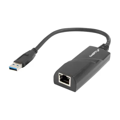 Adaptor rețea USB-RJ45 Lanberg, USB 3.0, 1x RJ45 1000 Mbps, cu cablu