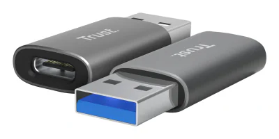 Adaptor Trust Calyx USB-A-USB-C, material ABS, gri