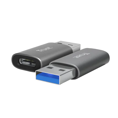 Adaptor Trust Calyx USB-A-USB-C, material ABS, gri