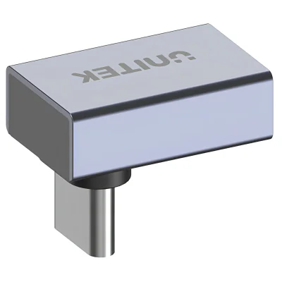 Adaptor unghiular UNITEK A1039GY01, USB-C tată - USB-C mamă, aluminiu