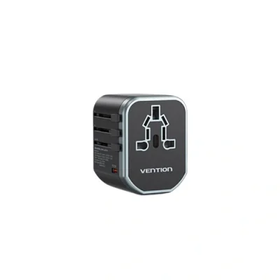Adaptor universal de calatorie retea Vention, 20W, PD 20W, QC 18W, negru, "FJCB0" - 6922794775930