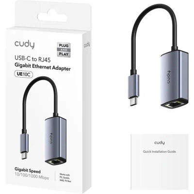 Adaptor USB-C CUDY to Ethernet UE10C - Router - 1 Gbps