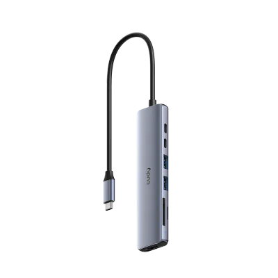 Adaptor USB-C CUDY UH407, 2.0, 0,25 metri