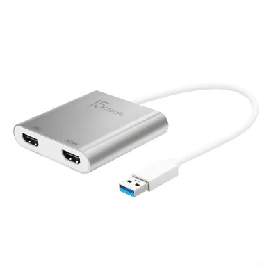 Adaptor USB-C J5CREATE JUA365-N, 3.2 Gen 1 (3.1 Gen 1), Silver