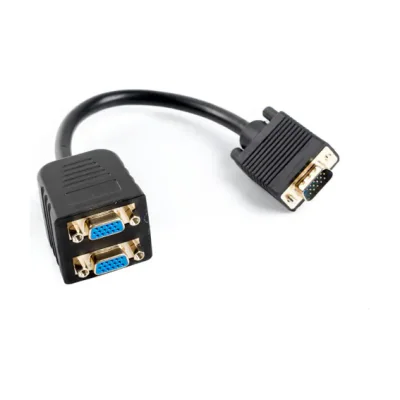 Adaptor VGA Lanberg, VGA tată la 2x VGA mamă, 0,2 metri, negru