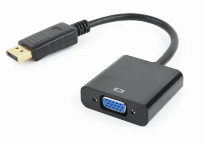 Adaptor video Spacer DisplayPort (T) la VGA (M), 10cm, rezolutie maxima Full HD (1920 x 1080) la 60Hz, negru, "SPVC-DPm-VGAf-FHD60-0.1"