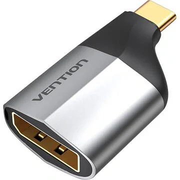 Adaptor video Vention, USB Type-C(T) la DisplayPort(M), rezolutie maxima 4K la 60Hz/2K la 60Hz, conectori auriti, invelis aliaj Al si ABS, argintiu, "TCCH0" - 6922794742635