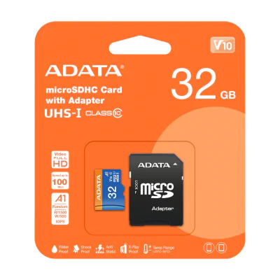 ADATA 32GB, microSDHC, Class 10, 32 GB, MicroSDHC, Class 10, UHS-I, 85 MB/s, 25 MB/s