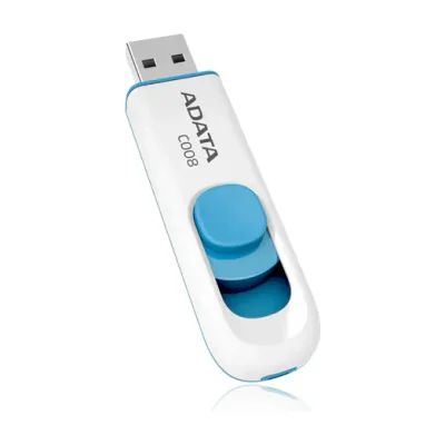 ADATA C008, 16 GB, USB Type-A, 2.0, Slide, 10 g, Blue, White