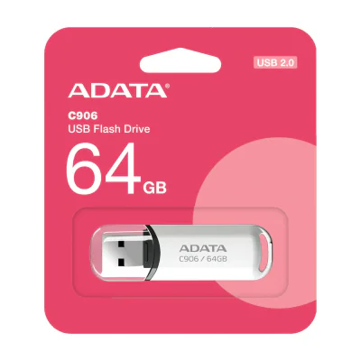 ADATA C906, 64 GB, USB Type-A, 2.0, Cap, 9 g, White