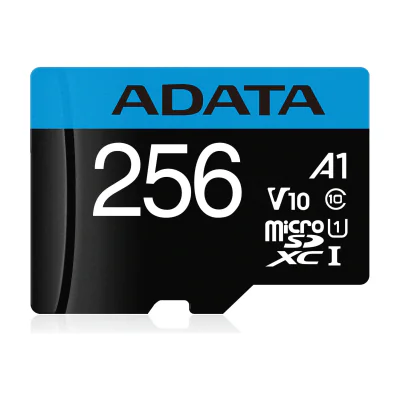 ADATA Premier, 256 GB, MicroSDXC, Class 10, UHS-I, 100 MB/s, 25 MB/s