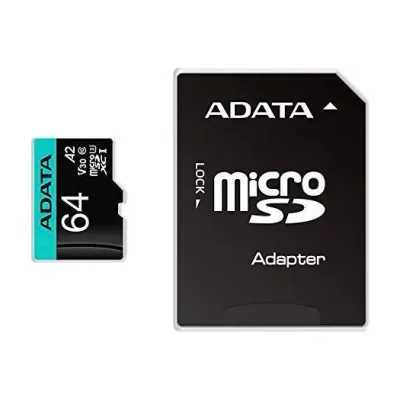 ADATA Premier Pro, 64 GB, MicroSDXC, Class 10, UHS-I, 100 MB/s, 80 MB/s
