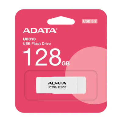 ADATA UC310, 128 GB, USB Type-A, 3.2 Gen 1 (3.1 Gen 1), 100 MB/s, Swivel, White