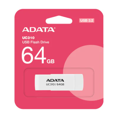 ADATA UC310, 64 GB, USB Type-A, 3.2 Gen 1 (3.1 Gen 1), 100 MB/s, Swivel, White