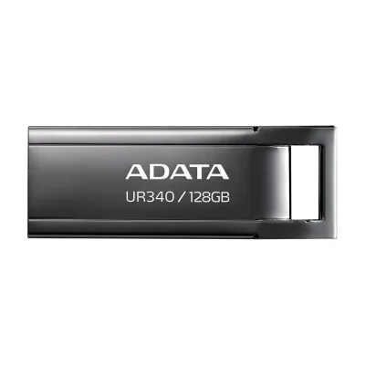 ADATA UR340, 128 GB, USB Type-A, 3.2 Gen 2 (3.1 Gen 2), 100 MB/s, Cap, Black