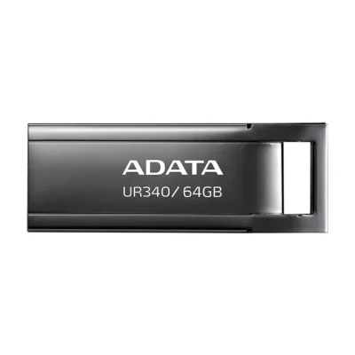 ADATA UR340, 64 GB, USB Type-A, 3.2 Gen 2 (3.1 Gen 2), 100 MB/s, Cap, Black