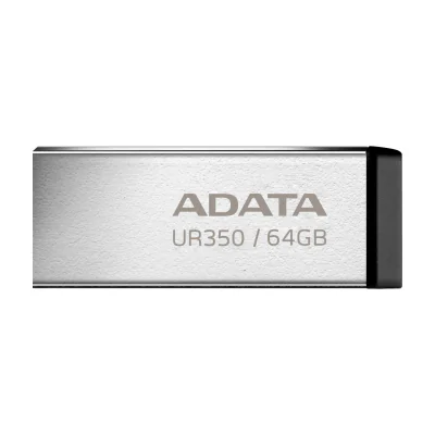ADATA UR350, 64 GB, USB Type-A, 3.2 Gen 1 (3.1 Gen 1), 100 MB/s, Capless, Black
