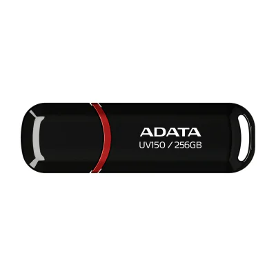 ADATA UV150, 256 GB, USB Type-A, 3.2 Gen 1 (3.1 Gen 1), 100 MB/s, Cap, Black