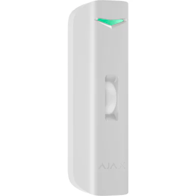 AJAX Curtain Outdoor Mini WH - Detector de miscare de tip perdea, cu tehnologie duală de detectare a miscării ?i sistem anti-mascare. rază de actiune de 5m, unghi de detec