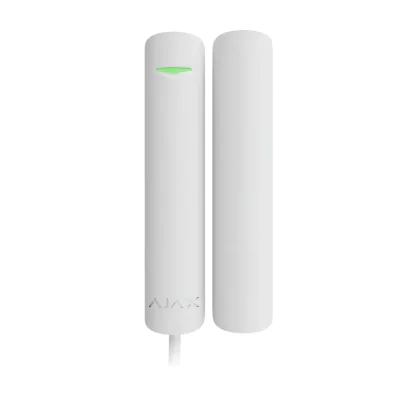 AJAX FIBRA DoorProtect G3 WH SUPERIOR - Magnet adresabil cu fir, gradul 3, cu două elemente REED, conector pentru contact suplimentar si detector de vibratii si înclinare cu accele