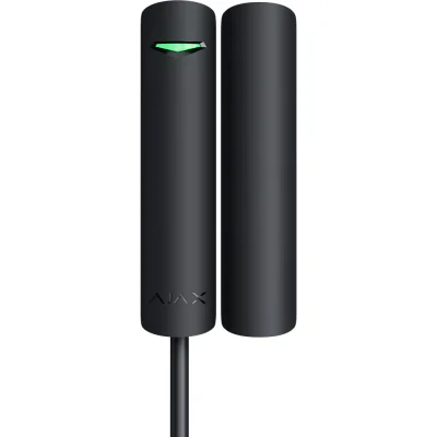 AJAX FIBRA GlassProtect BL SUPERIOR - Detector geam spart cu fir, adresabil, cu conector suplimentar de contact, raza de detectare 9m. Negru
