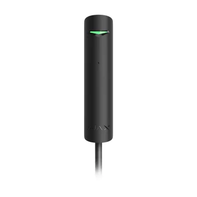 AJAX FIBRA GlassProtect BL SUPERIOR - Detector geam spart cu fir, adresabil, cu conector suplimentar de contact, raza de detectare 9m. Negru