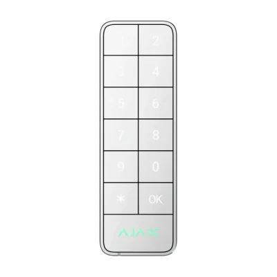 AJAX FIBRA KeyPad Outdoor WHITE SUPERIOR - Tastatura cu fir pentru exterior cu cititor RFID si Bluetooth. Alb