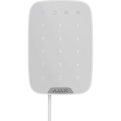 AJAX FIBRA Keypad WH SUPERIOR - Tastatura cu senzor tactil adresabila cu fir, pornirea sistemului, pornirea sistemului, oprirea sistemului si alertele de panica activate. s