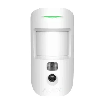 AJAX FIBRA MotionCamera (PhOD) WH SUPERIOR - Detector de miscare PIR adresabil cu fir, cu o raza de actiune de 12 m la 85°, cu camera încorporata pentru verificare video si optiune de f