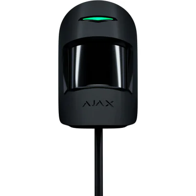 AJAX FIBRA MotionProtect Plus BL SUPERIOR - Detector de miscare combinat PIR + MW adresabil cu fir cu o raza de actiune de 12m @ 85°, imunitate animale pana la 20kg/50cm inaltime. Negr