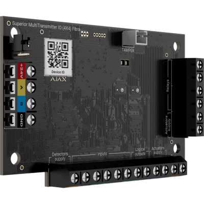 AJAX FIBRA MultiTransmitter IO (4x4) SUPERIOR - Modul cu fir cu 4 intrări si 4 iesiri. Conceput pentru integrarea dispozitivelor terte într-un sistem Ajax.