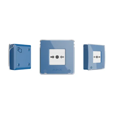 Ajax ManualCall Point (blue) - Alarma manuala de incendiu pentru sistemele Ajax, cu cheie de resetare. Optiune de dezactivare a notificarilor catre centrul de notificari i