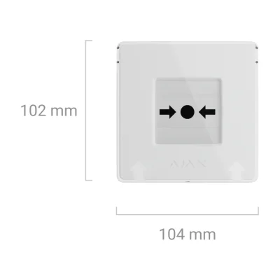 Ajax ManualCall Point (white) - Alarma manuala de incendiu pentru sistemele Ajax, cu cheie de resetare. Optiune de dezactivare a notificarilor catre centrul de notificari i