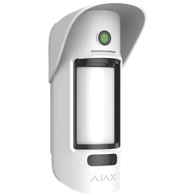 AJAX MotionCamera Outdoor (PhOD) WH - Detector PIR cam wireless pentru exterior cu functia de fotografie la cerere, rază de detectare 15m, rezolutie maximă 640x480 px, functie de