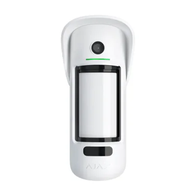 AJAX MotionCamera Outdoor (PhOD) WH - Detector PIR cam wireless pentru exterior cu functia de fotografie la cerere, rază de detectare 15m, rezolutie maximă 640x480 px, functie de