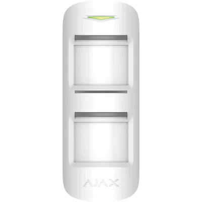 AJAX MotionProtect Outdoor WH - Detector PIR wireless de exterior, 15m @ 85 °, înăltime de instalare 0,8 - 1,3 m, alb
