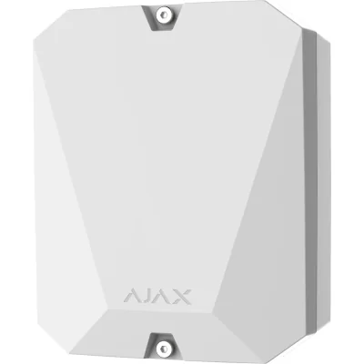 AJAX Multi Transmitter WH - Modulul de integrare, cu 18 zone cablate, este utilizat pentru a conecta senzori de la alti producatori in sistemul Ajax. Alb