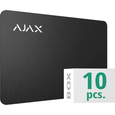 Ajax Pass black (10pcs) - Carduri AJAX RFID, functioneaza cu tastatusa Ajax KeypadPlus. Tehnologia Mifare DESIFire, criptare AES128 biti. Culoare neagra, ambalaj de 1
