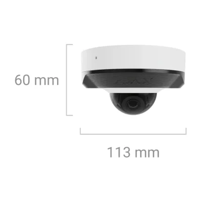Ajax VIDEO DomeCam Mini (8 Mp/4 mm) BL - Cameră video IP Mini Dome, rezolutie 8Mpx/20fps, obiectiv de 4mm, H.264 si H.265, rază Smart IR de actiune 35 m, 12VDC/PoE, IP65, analiză vi